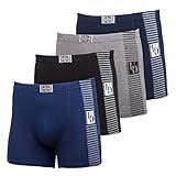 ULTRA Mens Cotton Sport Comfort Short Leg Boxer Briefs Underwear (4 Pack)