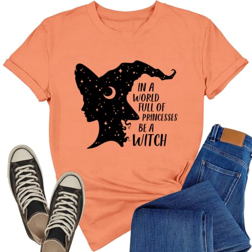 Rwabing Halloween Shirts for Women Be A Witch T-Shirt Halloween Witch Top at Amazon
