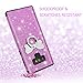 Casetego Compatible Galaxy Note 9 Case,Glitter Sparkle Bling Shock Absorbing Flex TPU Rubber Case Cover with Ring Grip Holder Kickstand for Samsung Galaxy Note 9(2018)-Purple
