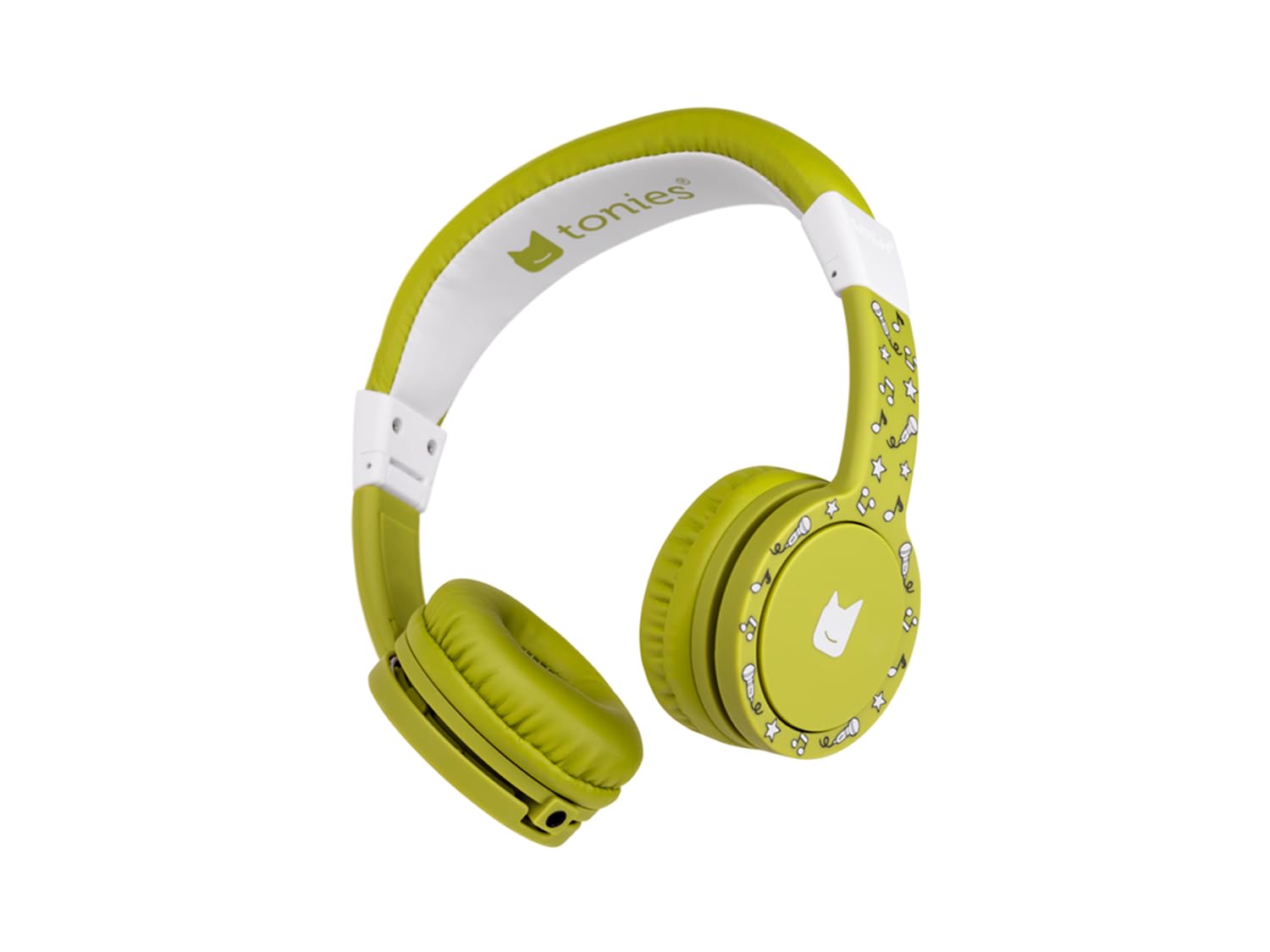 tonies Kids Headphones Wired for Toniebox, Kid-Safe Volume-Limiting Cushioned Over Ear Headphones for Listening to Audiobooks, 1.2m Cable and 3.5mm Jack, Green