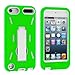 Green / White Hybrid Rugged Hard Silicone Case Cover w/ Stand for Apple iPod Touch 5th Generation 5G 5