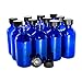 (12 Pack) 2 oz. Cobalt Blue Boston Round with Black Cone Cap (20/400)