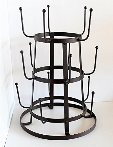 Glory & Grace Rustic Iron French Wine / Beer / Baby Bottle Tree Glass Cup Drying Rack