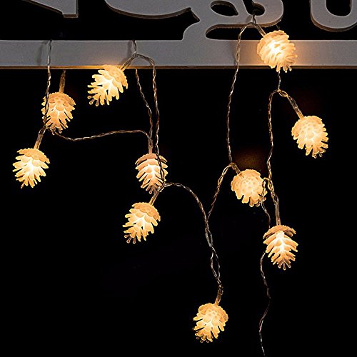 ElementDigital Battery Pinecone String Lights Christmas Party LED Light String Pine Nuts Decoration Fairy Lights for Birthday Parties Thanksgiving Decorative Christmas Tree Lights (20 LEDs 16ft) - Thumbnail 3