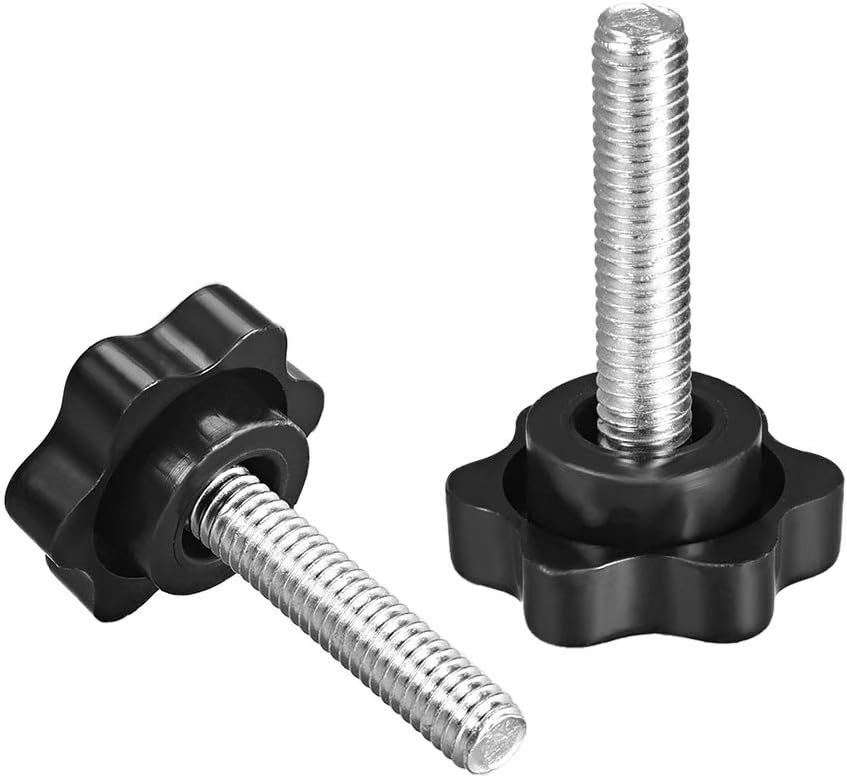 uxcell Clamping Handle Screw Knobs Handle Star Knob M6 x 26mm Male Thread 2pcs, Black, M6x26mm - Image 4