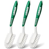 LIBMAN Kitchen Scrub Brush with Long Handle - 3 Pk Kitchen Brush for Dishes - Dish Scrubber Cleaning Brushes for Sinks, Bottles, Pots, Pans, Vegetables - All Purpose