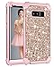 Hekodonk Compatible with Galaxy Note 8 Case, 3D Luxury Sparkle Glitter Shiny Heavy Duty Shockproof Full-Body Protective Cover High Impact Hybrid Case for Samsung Galaxy Note 8 - Bling Rose Gold