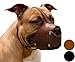 CollarDirect Leather Basket Dog Muzzle for German Shepherd Staffordshire Terrier Pitbull Medium Large Breeds Training, Anti-Barking, Biting, Chewing (Brown)