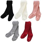 Ehdching 5 Pack Baby Toddler Girls Children Cable Knit Cotton Tights Leggings Stocking Pants