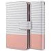 ULAK iPhone 6 Plus Case, iPhone 6s Plus Wallet Case, Flip Folio PU Leather Cover with Multi Card Holders Pockets Magnetic Closure Case for Apple iPhone 6/6s Plus 5.5 inch, Rose Gold+Minimal Stripes