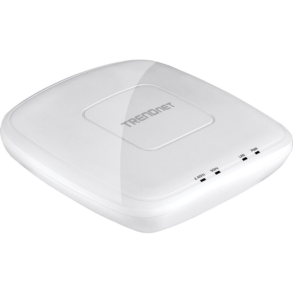 TRENDnet AC1750 Dual Band PoE Access Point, TEW-825DAP, 1300Mbps Wi-Fi AC+450 Mbps Wi-Fi N, WDS Bridge, WDS Station, Repeater Modes, Band Steering, Wi-Fi Traffic Shaping, Up to 8 SSIDs-16 Total, IPv6