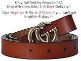 G-Style Gold Buckle Women Slim Belt ~ 2.5cm Belt Width (115cm (Waist 34