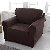 Bluecookies Stretch Arm Elastic Chair Slipcover, Chocolate