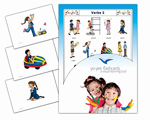 Fiches de vocabulaire - Verbe 2 - Action Words and Verbs Flash Cards in French for Kids, Toddlers and Children