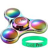 CellPRO Fidget Spinner - 5 to 8 Minutes Spinning Time - Fidget Toy Anti Stress Anxiety ADHD (Rainbow)