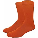 COUVER Unisex Classic Cotton Solid Plain Crew Dress Socks, One Size 8-13, 1 Pair