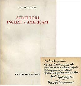 Amazon It Cecchi E Scrittori Inglesi E Americani Cecchi Emilio Firenze 14 Roma 1966 Carabba Libri