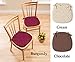 Collections Etc Quilted Memory Foam Cushioned Chair Pads with Ties - Set of 2, Burgundy