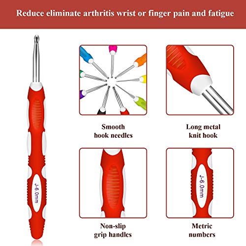 2 Pieces+Crochet+Ergonomic+Needles+Arthritic