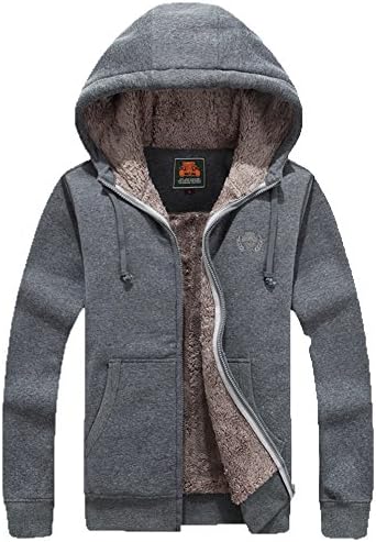 Men 's Winter Warm Coat Cotton Plus Velvet Hooded Jacket