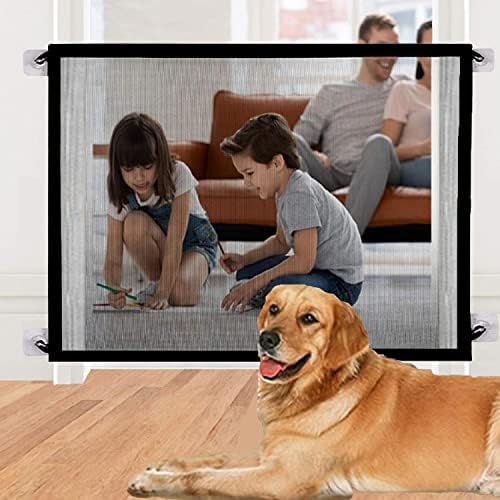 Pet Safety Guard Mesh Dog Gate,Pet Gate Magic Gate for Dogs,Portable