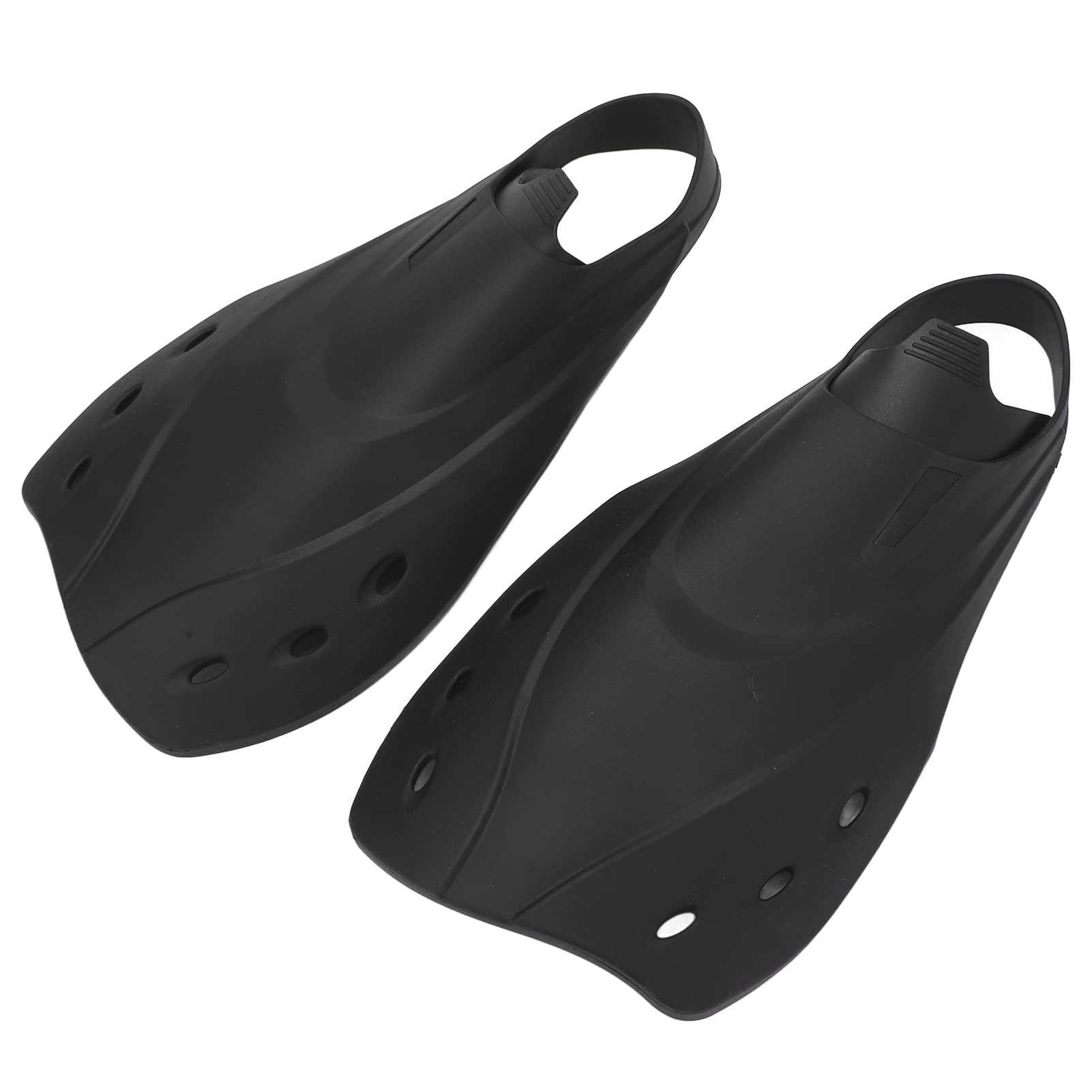 Swim Training Short Fins, Short Fins Moderate Softness TPR Smoother Edges Black for Diving for Swimming for Snorkeling