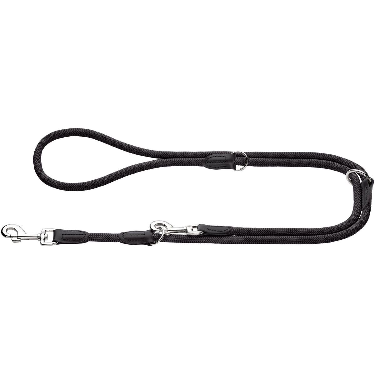 Hunter Freestyle Adjustable Leash, 8 mm Diameter x 200 cm Length, Black