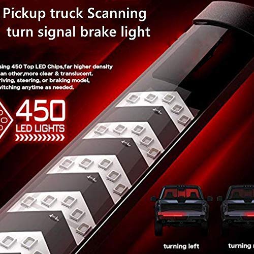 NBWDY 60 Inch 450 LEDs Red Multi Function Truck Tailgate Light Bar Double Row LED Flexible Strip Running Turn Signal Brake Reverse Tail Light for Pickup Trailer SUV RV Van Car Towing Vehicle - Thumbnail 3