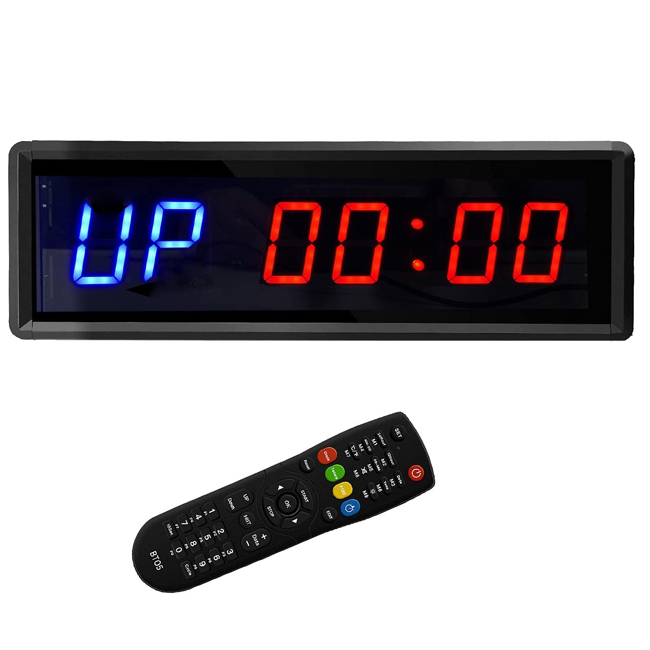 BTBSIGN LED Interval Timer Count Down/Up Clock Stopwatch with Remote for Home Gym Fitness