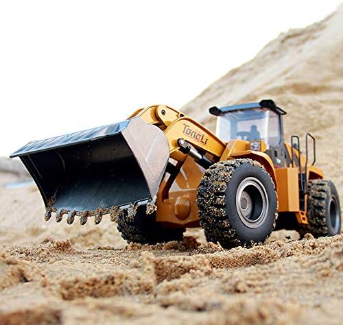 SHZJ All-Alloy Remote Control Bulldozer RC Engineering Vehicle Toy 2.4G 1:14 RC Loader Tractor Electric Construction Model Car Kids Adult Gift