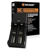 Lithium Battery Smart Charger – Professional and Fast Li-ion Charging – Rapidly Charges 18650, 14500, AAA, AA and Most NiMH Batteries – Blue Progress Lights and Fire Safe Intelligent Circuitry