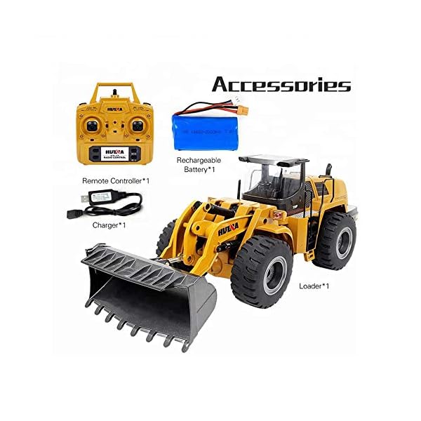 Hging RC LKW-Legierungsschaufel Loader Traktor 2.4G Funksteuerung 4 Rad Bulldozer 4WD Frontlader Baufahrzeug… – Bild 8