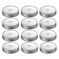 12pcs Pack Regular Mouth Mason Jar Lids with Straw Hole for Ball & Kerr Mason Jar