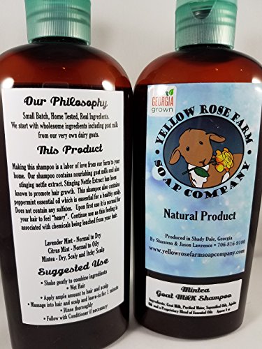 Hair Care: GOAT MILK SHAMPOO- Mintea. All Natural. NO PARABENS, SULFATES, OR MINERAL OIL. Color Safe. Helps with HAIR GROWTH. Fresh from the FARM!