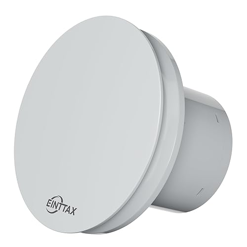 EINTTAX 100mm Silent Bathroom Extractor Fan with Round Baffle, 95m³/h Powerful Bathroom Fan, Wall/Window/Ceiling Mounted Extractor Fan for Kitchen Garage Toilet, 12W, IPX4 Waterproof, White