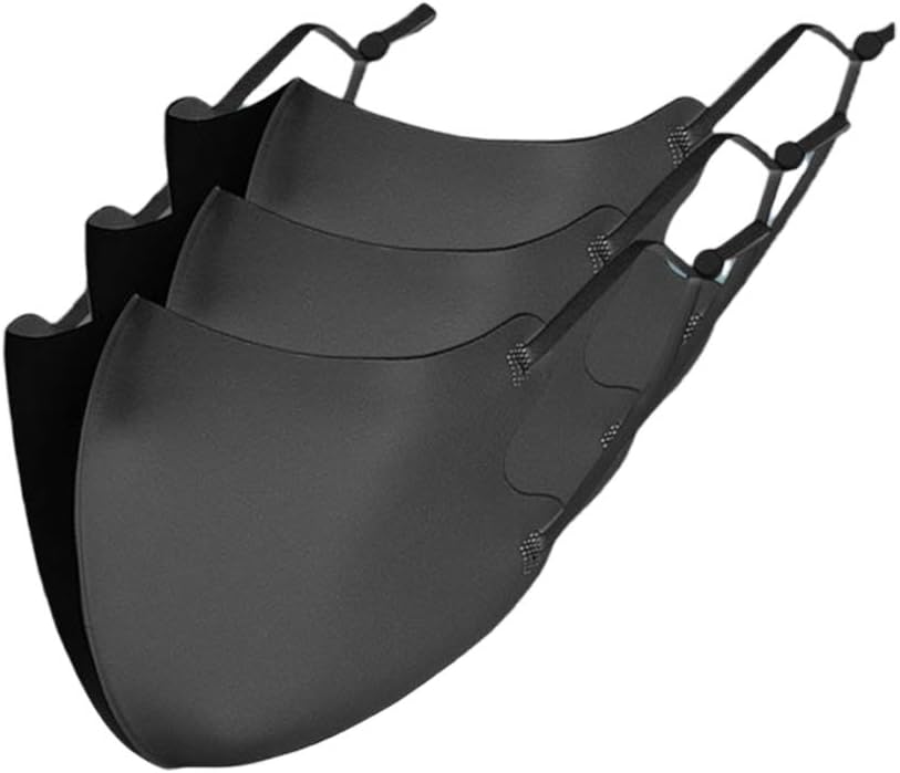 ForHe Black Ice Silk Mouth-Muffle, Reusable Washable Anti Dust with Elastic Earloop for Outdoor Protection