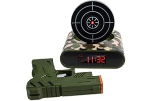 Alarm Clock, Innovat Shooting Game Clock for Bedrooms, Heavy Sleepers - Unique Office & Home Decor