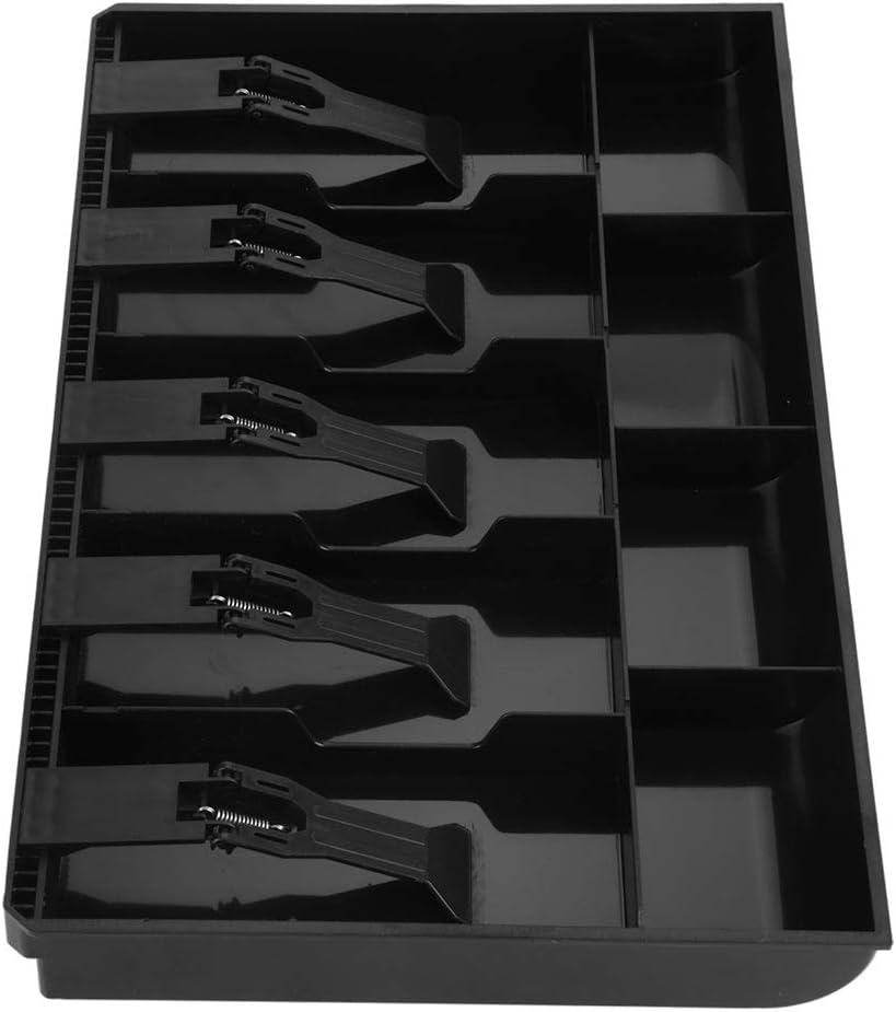 SANON Cash Drawer Register Insert Tray Replacement 5 Bills 4 Coins Money Storage Box with Plastic Clip (Black) : Office Products
