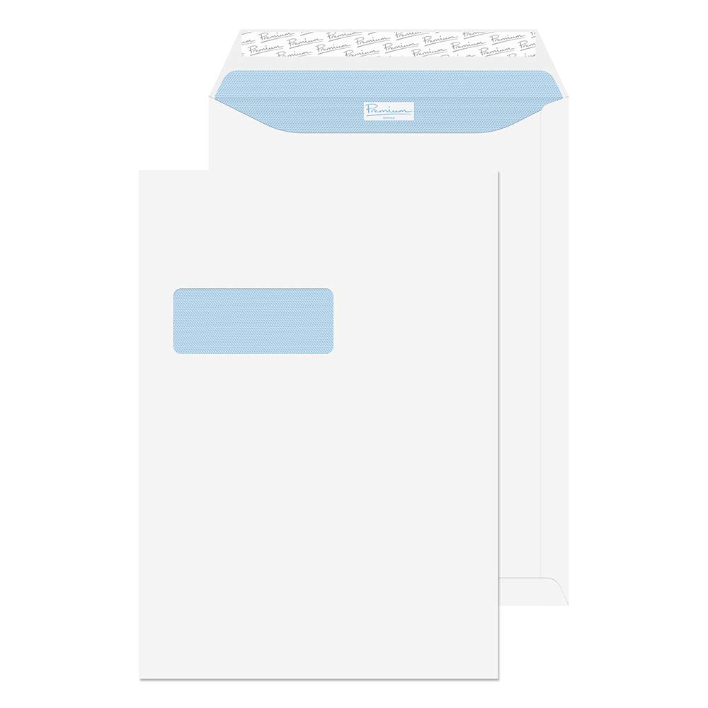 Blake Office B4 352 x 250 mm 120 gsm Peel & Seal Pocket Standard Window Envelopes (38116) Ultra White Wove - Pack of 250