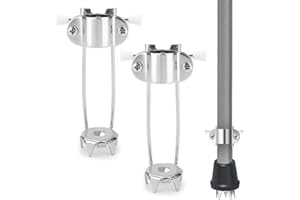 Ice Cane Tip Attachment - 5 Prong Retractable Folding Grip for Walking Sticks, Canes & Crutches