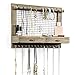 Rustic Wall Mounted Jewelry Organizer with Ring and Earring Drawers - Shabby Chic, Wood and Mesh Jewelry Holder for Women - Includes Necklace Hanging Hooks, Bracelet Rod, and Shelf for Accessories