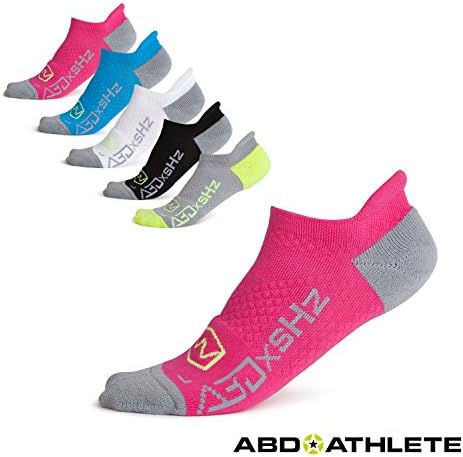 Low Cut Running Socks FEATURING Embedded Frequency Tech. 4 Improved Stamina Endurance &amp; Balance 4 Men &amp; Women. Pro Compression Arch Support (L/XL, PNK)