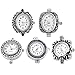 Souarts Mixed Antique Silver Color Decorative Pattern Quartz Watches Faces Pack of 5pcs