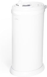 Ubbi Stainless Steel Nappy Bin Odour Locking No Special Bags White