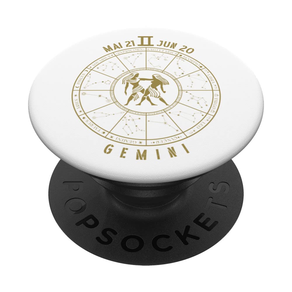 Zodiac Sign Gemini Horoscope Astrology Zodiac Sign PopSockets Swappable PopGrip