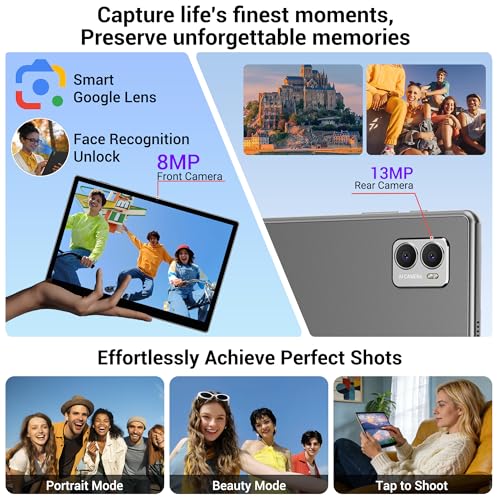 MIVASOLO Tablet 14 Pollici Android 15 Tablet 5G WiFi,Octa-Core 2.0Ghz,36GB RAM+512GB ROM/11580mAh/Face Unlock/OTG/GPS-Tablets in Offerta con Tastiera e Mouse,Grigio