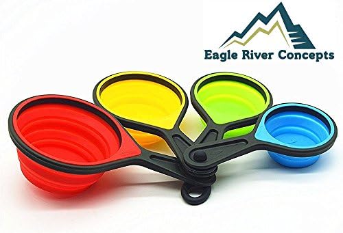 Eagle River Concepts - 8 Piece Collapsible Silicone Measuring Cups with Included Measuring Spoons