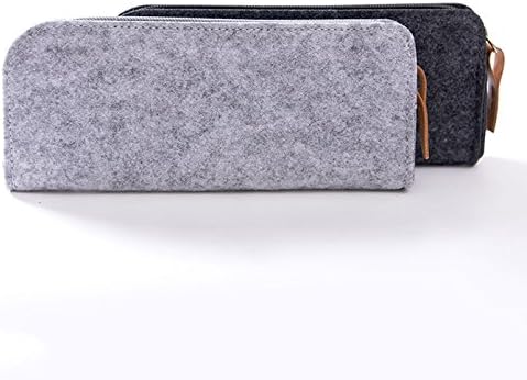 FineWish Pen Pencil Case Stationery Pouch Bag Case Cosmetic Bags, Travel Bag ( 2 Pack, Square, Black+Gray )