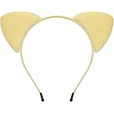 Totelux Cat Ears Headband Cute Animal Ears Hair Hoop Plush Hair Band Hair Accessories for Women Adult Birthday Holiday Party Supplies Yellow