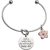 Beeshion Christian Gifts Stainless Steel Knot Bracelet for Women Inspirational Faith Bible Verse Religious Jewelry Baptism Gift for Her